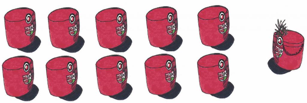 Két oszlopot látok, mindegyikben 5 huszár áll. 